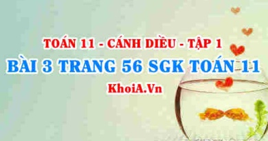 Bài 3 trang 56 SGK Toán 11 tập 1 Cánh Diều